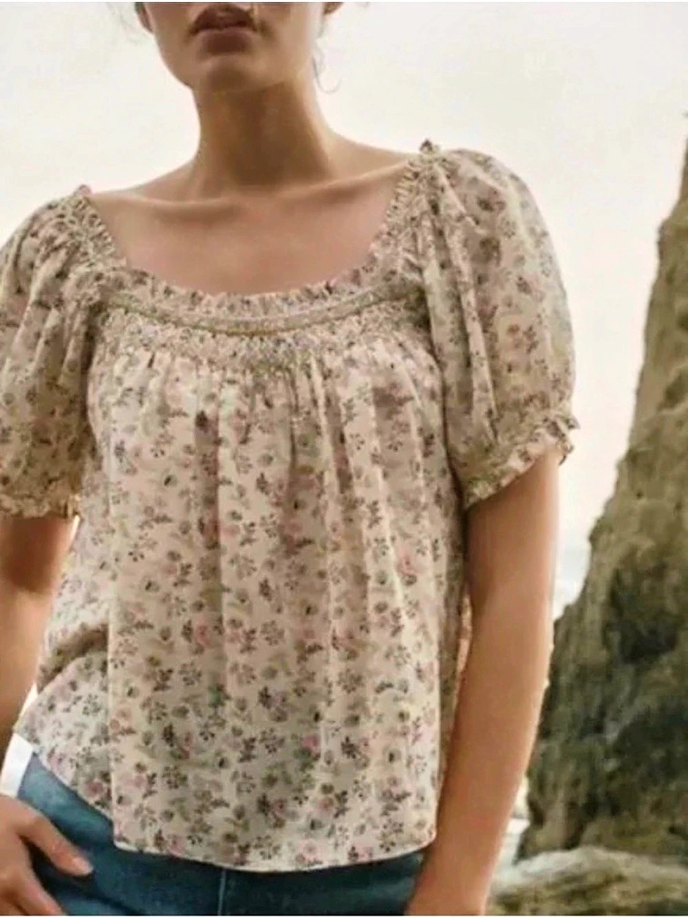 Doen Portia Top Feathered Floral - M